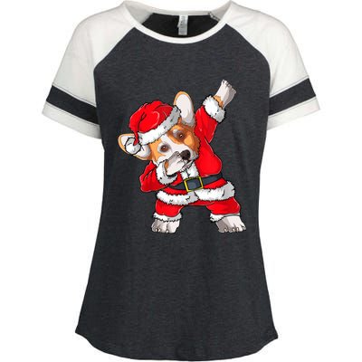 Corgi Xmas Lights Sweater Santa Corgi Dog Christmas Gift Enza Ladies Jersey Colorblock Tee