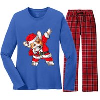 Corgi Xmas Lights Sweater Santa Corgi Dog Christmas Gift Women's Long Sleeve Flannel Pajama Set 