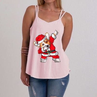 Corgi Xmas Lights Sweater Santa Corgi Dog Christmas Gift Women's Strappy Tank