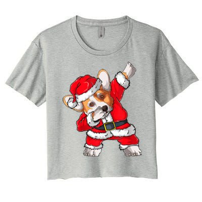 Corgi Xmas Lights Sweater Santa Corgi Dog Christmas Gift Women's Crop Top Tee