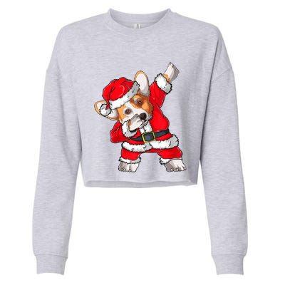 Corgi Xmas Lights Sweater Santa Corgi Dog Christmas Gift Cropped Pullover Crew