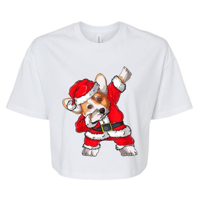 Corgi Xmas Lights Sweater Santa Corgi Dog Christmas Gift Bella+Canvas Jersey Crop Tee