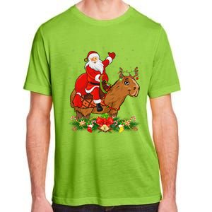 Capybara Xmas Matching Funny Santa Riding Capybara Christmas Adult ChromaSoft Performance T-Shirt