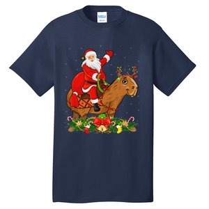 Capybara Xmas Matching Funny Santa Riding Capybara Christmas Tall T-Shirt