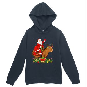 Capybara Xmas Matching Funny Santa Riding Capybara Christmas Urban Pullover Hoodie