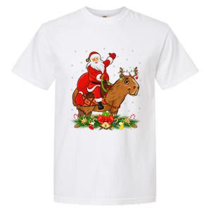 Capybara Xmas Matching Funny Santa Riding Capybara Christmas Garment-Dyed Heavyweight T-Shirt