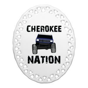 Cherokee Xj Nation Offroad Ceramic Oval Ornament