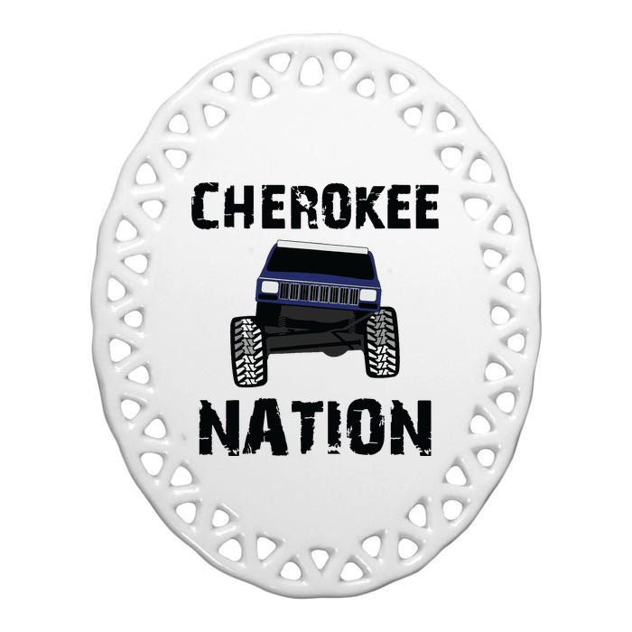 Cherokee Xj Nation Offroad Ceramic Oval Ornament