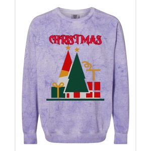 Christmas Xmas Pic Tree Presents Gifts Colorblast Crewneck Sweatshirt