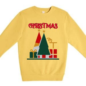 Christmas Xmas Pic Tree Presents Gifts Premium Crewneck Sweatshirt