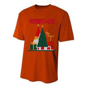 Christmas Xmas Pic Tree Presents Gifts Performance Sprint T-Shirt