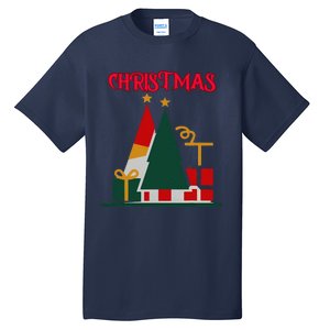 Christmas Xmas Pic Tree Presents Gifts Tall T-Shirt