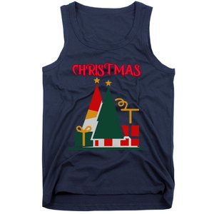 Christmas Xmas Pic Tree Presents Gifts Tank Top