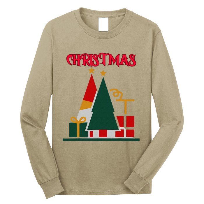 Christmas Xmas Pic Tree Presents Gifts Long Sleeve Shirt