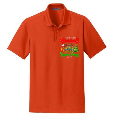 Christmas Xylophone Playing Three Santa Elf Xylophones Dry Zone Grid Polo