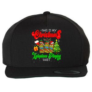 Christmas Xylophone Playing Three Santa Elf Xylophones Wool Snapback Cap