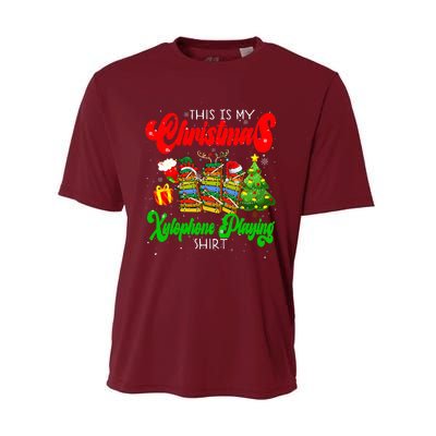 Christmas Xylophone Playing Three Santa Elf Xylophones Performance Sprint T-Shirt