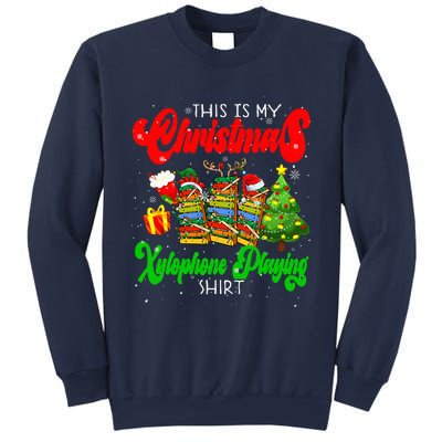 Christmas Xylophone Playing Three Santa Elf Xylophones Sweatshirt