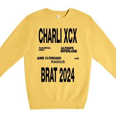 Charli Xcx Plus Special Guest AliyahS Interlude June 12 Chicago Live Radius Bra Premium Crewneck Sweatshirt