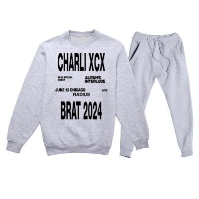 Charli Xcx Plus Special Guest AliyahS Interlude June 12 Chicago Live Radius Bra Premium Crewneck Sweatsuit Set