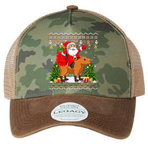 Capybara Xmas Pajamas Ugly Santa Riding Capybara Christmas Legacy Tie Dye Trucker Hat