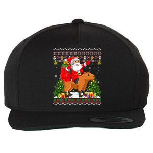 Capybara Xmas Pajamas Ugly Santa Riding Capybara Christmas Wool Snapback Cap