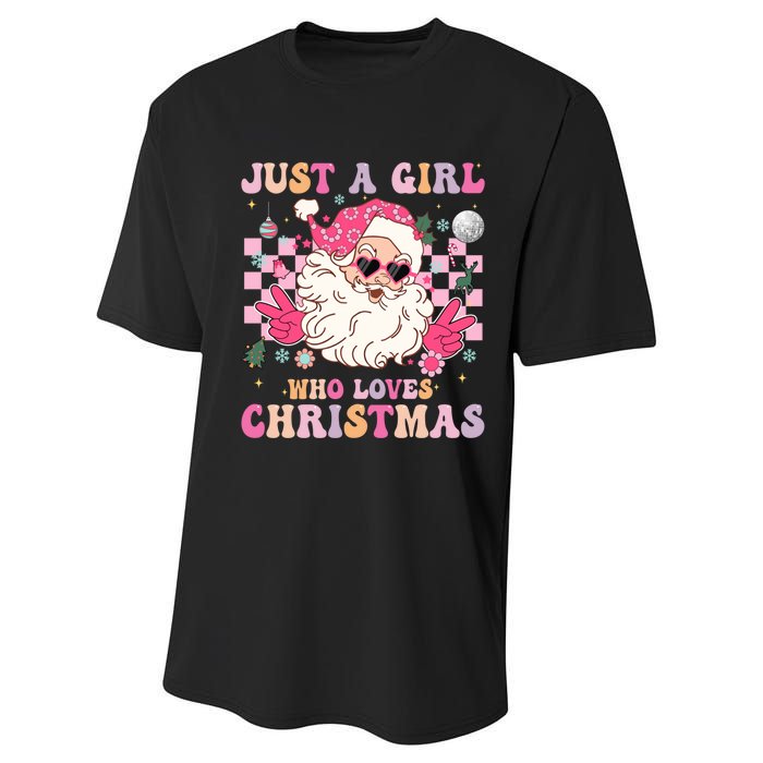 Christmas Xmas Santa Claus Gift Performance Sprint T-Shirt