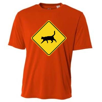 Cat Xing Sign Graphic Crossing Symbol Great Gift Cooling Performance Crew T-Shirt