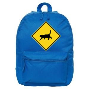 Cat Xing Sign Graphic Crossing Symbol Great Gift 16 in Basic Backpack