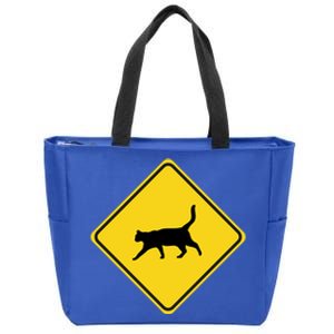 Cat Xing Sign Graphic Crossing Symbol Great Gift Zip Tote Bag