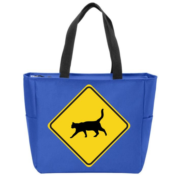 Cat Xing Sign Graphic Crossing Symbol Great Gift Zip Tote Bag