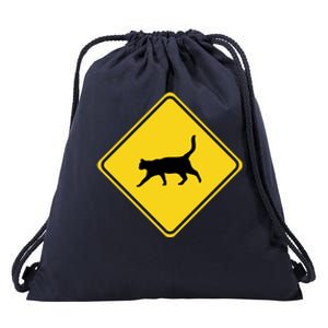 Cat Xing Sign Graphic Crossing Symbol Great Gift Drawstring Bag