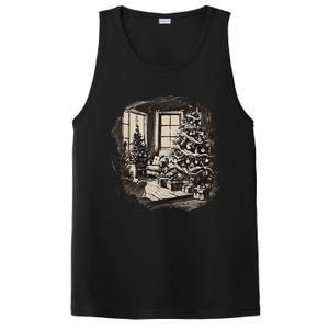 Christmas Xmas Sketch Pic Tree Presents Gifts PosiCharge Competitor Tank