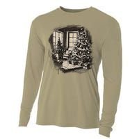 Christmas Xmas Sketch Pic Tree Presents Gifts Cooling Performance Long Sleeve Crew