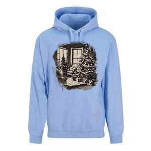 Christmas Xmas Sketch Pic Tree Presents Gifts Unisex Surf Hoodie