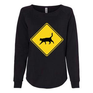 Cat Xing Sign Graphic Crossing Symbol Great Gift Great Gift Womens California Wash Sweatshirt