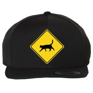 Cat Xing Sign Graphic Crossing Symbol Great Gift Great Gift Wool Snapback Cap