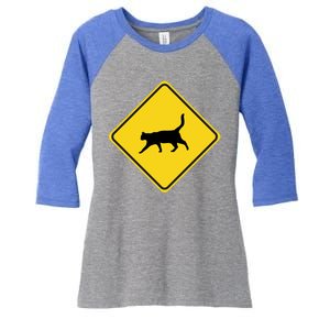 Cat Xing Sign Graphic Crossing Symbol Great Gift Great Gift Women's Tri-Blend 3/4-Sleeve Raglan Shirt