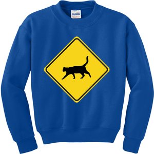 Cat Xing Sign Graphic Crossing Symbol Great Gift Great Gift Kids Sweatshirt