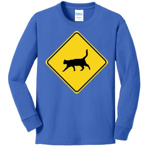 Cat Xing Sign Graphic Crossing Symbol Great Gift Great Gift Kids Long Sleeve Shirt