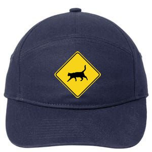 Cat Xing Sign Graphic Crossing Symbol Great Gift Great Gift 7-Panel Snapback Hat