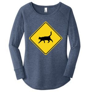 Cat Xing Sign Graphic Crossing Symbol Great Gift Great Gift Women's Perfect Tri Tunic Long Sleeve Shirt