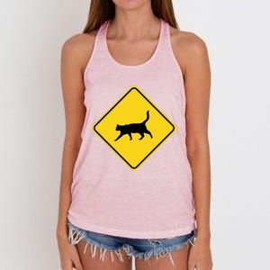 Cat Xing Sign Graphic Crossing Symbol Great Gift Great Gift Women's Knotted Racerback Tank