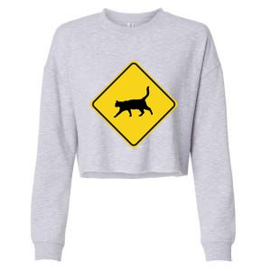 Cat Xing Sign Graphic Crossing Symbol Great Gift Great Gift Cropped Pullover Crew