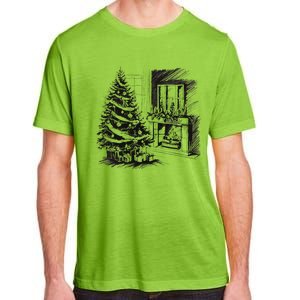 Christmas Xmas Sketch Pic Tree Presents Gifts Adult ChromaSoft Performance T-Shirt