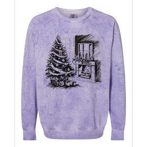 Christmas Xmas Sketch Pic Tree Presents Gifts Colorblast Crewneck Sweatshirt