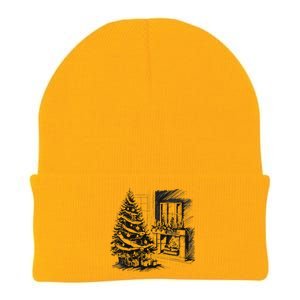 Christmas Xmas Sketch Pic Tree Presents Gifts Knit Cap Winter Beanie