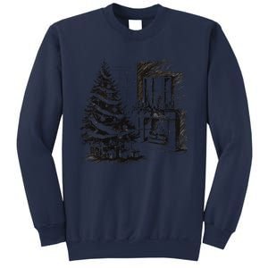 Christmas Xmas Sketch Pic Tree Presents Gifts Sweatshirt