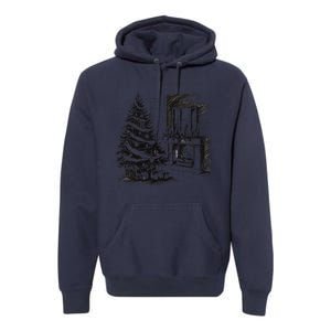 Christmas Xmas Sketch Pic Tree Presents Gifts Premium Hoodie