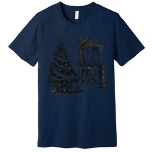 Christmas Xmas Sketch Pic Tree Presents Gifts Premium T-Shirt